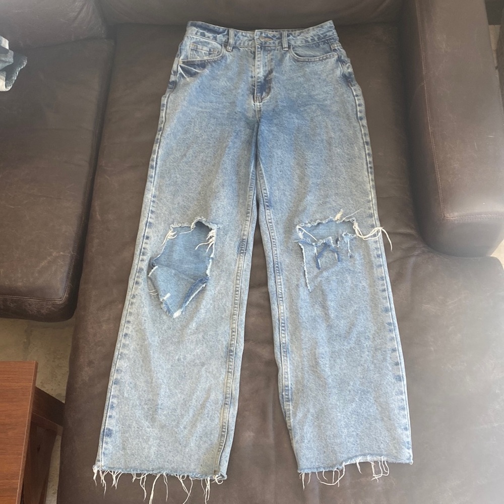 Ripped Wide Leg Jeans